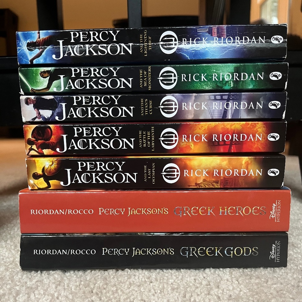 Rick Riordan’s Percy Jackson and the Olympians Series, books 1-5 + 2 bonus books